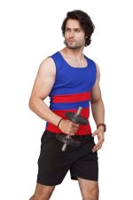 Eleva Designer Gym Vest - Royal Blue & Red/ puja