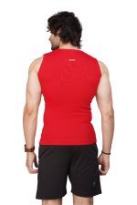 Eleva Designer Gym Vest -Sky Blue & Red/ puja